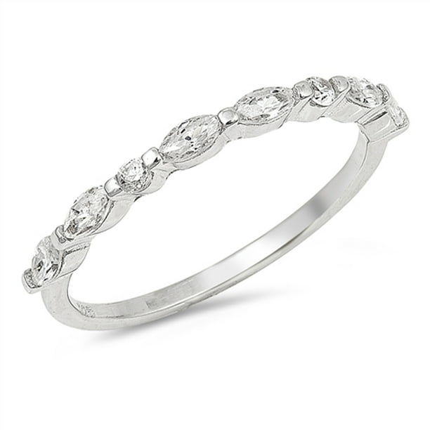 1.5 TCW CZ 2 mm Round 925 Stackable Eternity Wedding Bridal Band Ring Size 10 1.5 TCW CZ 2 mm Round 925 Stackable Eternity Wedding Bridal Band Ring Size 10